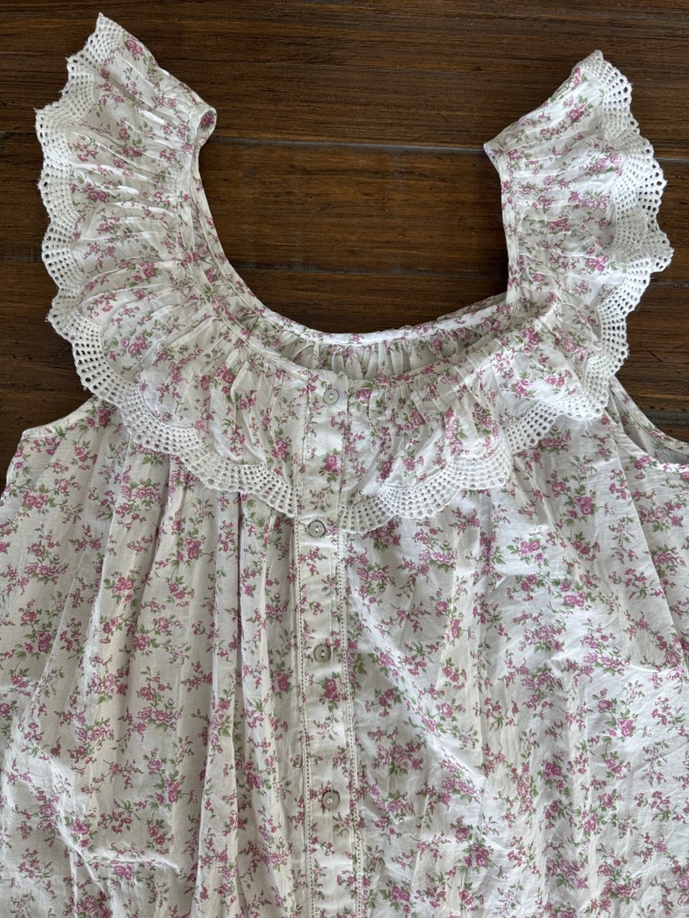 Rachel Ashwell Shabby Chic Ditsy Floral Cotton Babydoll Nightgown - Picture 4 of 10
